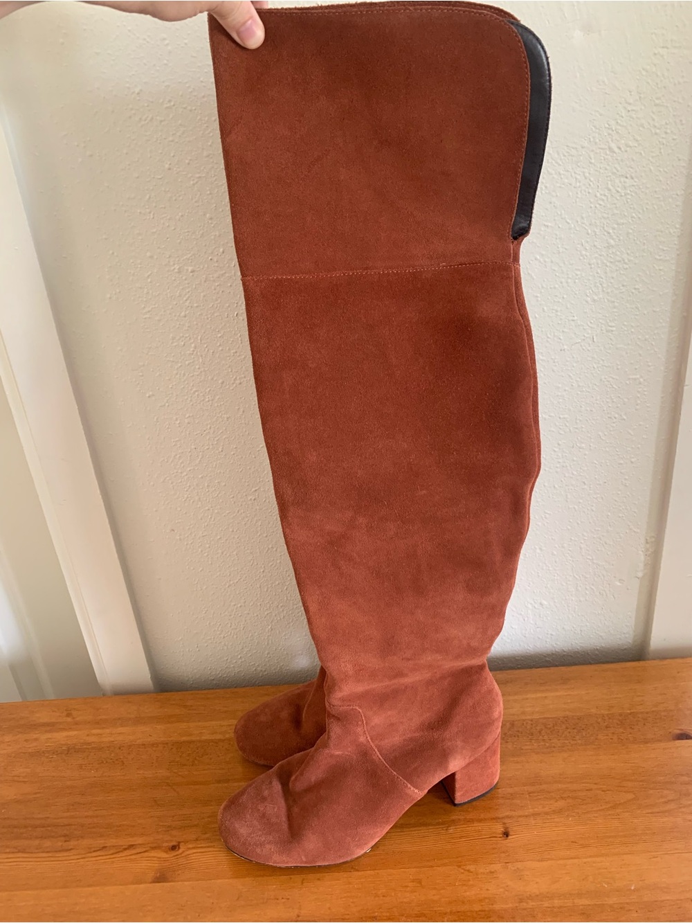 Sole Society Rust Suede Over-the-Knee Boots